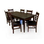 6 PERSONS WOODEN DINING TABLE SET