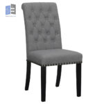 Alana Upholstered Tufted Dining Chair- Set of 2, Gray
