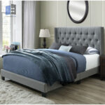 velvet-tufted Wingback Bed