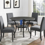 Biony Gray Fabric Dining Chairs, Pack of 4