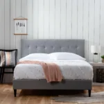 Square Tufted Platform Bed
