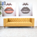 Velvet Tuxedo Arm Sofa