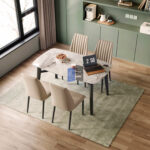 Eveline 4 Chairs Set with Dining Table