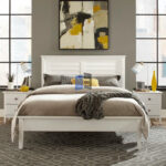 Brushed White Solid Platform Bedroom Set
