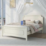 Milky White Headboard Bed With Dressing