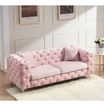 Medieval Style Pink Living Room Sleeper Sofa