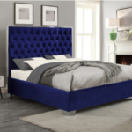 Lexi Velvet Bed, Navy