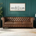 Topazio Classic PU Leather Chesterfield Sofa