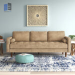 Velvet Square Arm Sofa