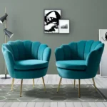 VAS Wood Living Room Chair ( golden ) Set of 2
