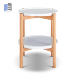Ylva Tiered Round Side Table (White)